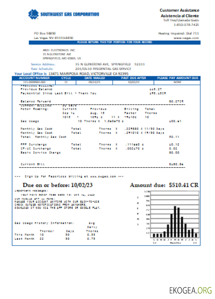 Projet de loi sur les services publics de la Southwest Gas Corporation, SCR